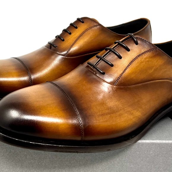 Bloomingdale's Exclusive Dylan Gray Fortuno Cognac Cap Toe Oxford Men's Shoes - Picture 5 of 7